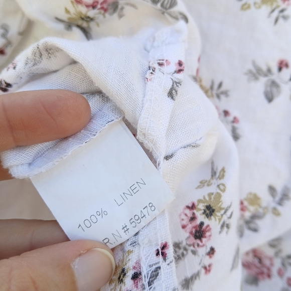 Bellambia Linen Top Boxy Floral Italy - Picture 7 of 8